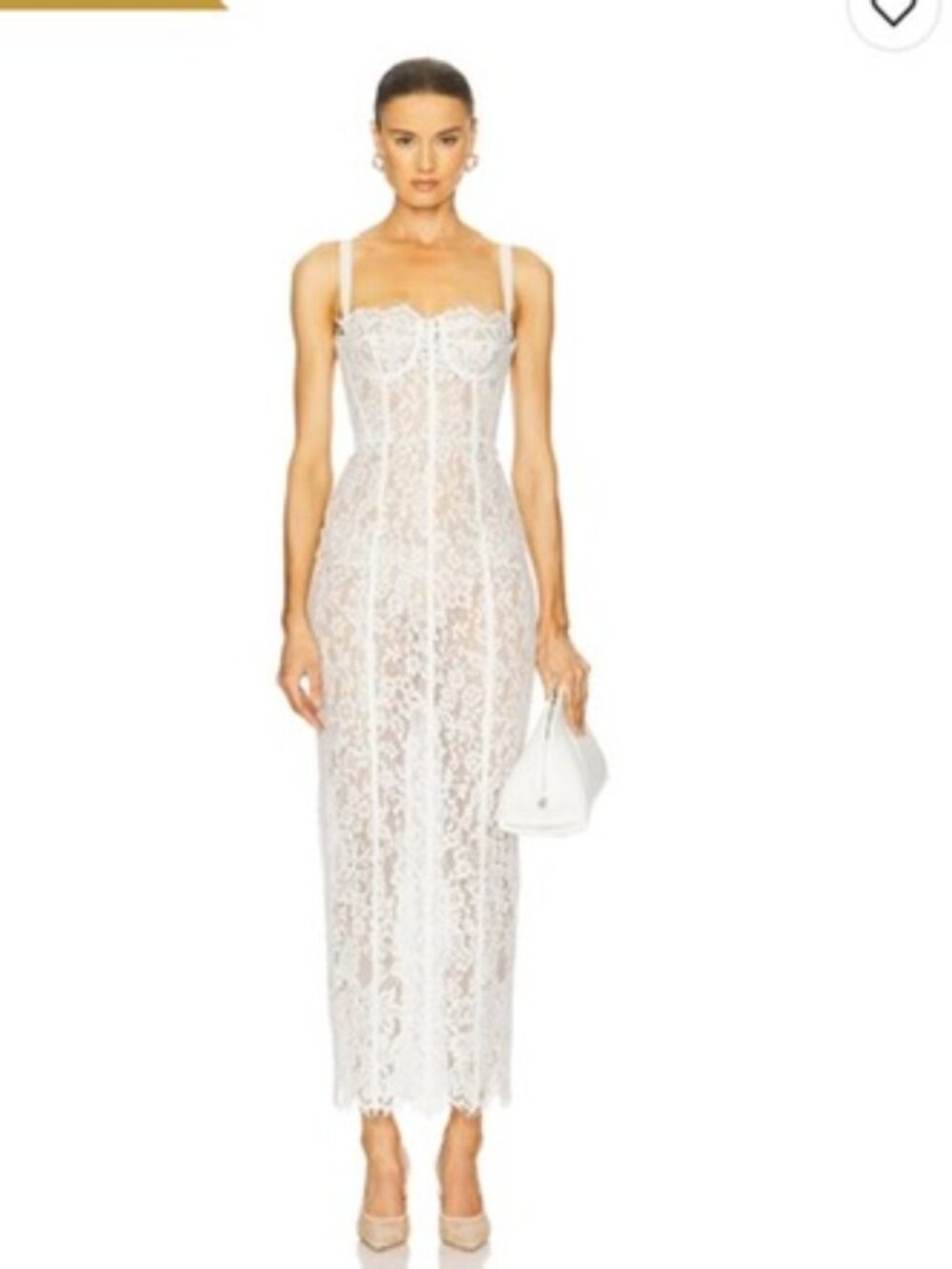 The Lace Column Dress Helsa LINED XXS